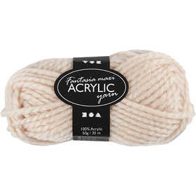 Fantasia Acrylic Yarn, L: 35 M, Maxi, beige, 50 g/ 1 ball [HOB-421869]