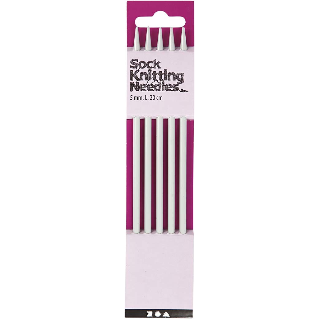 Knitting needles, L: 20 cm, size 5 mm, 1 set [HOB-42243]