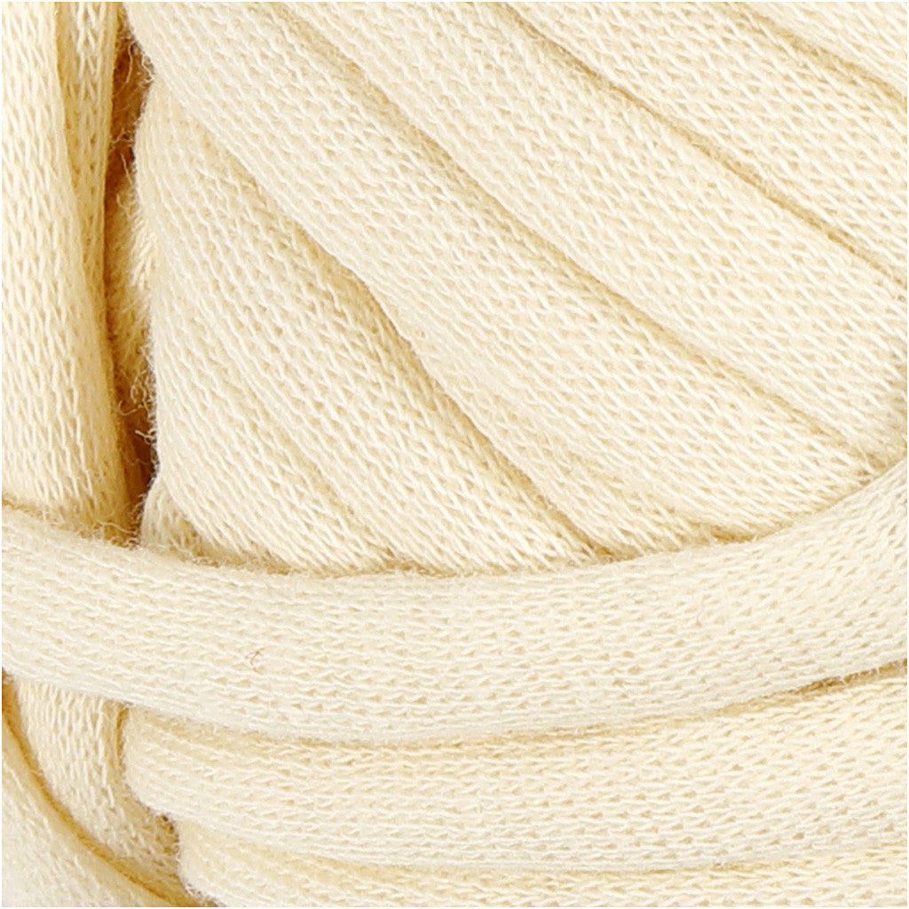 Cotton Tube Yarn, L: 45 M, needle 10-12, off-white, 100 g/ 1 ball [HOB-42502]