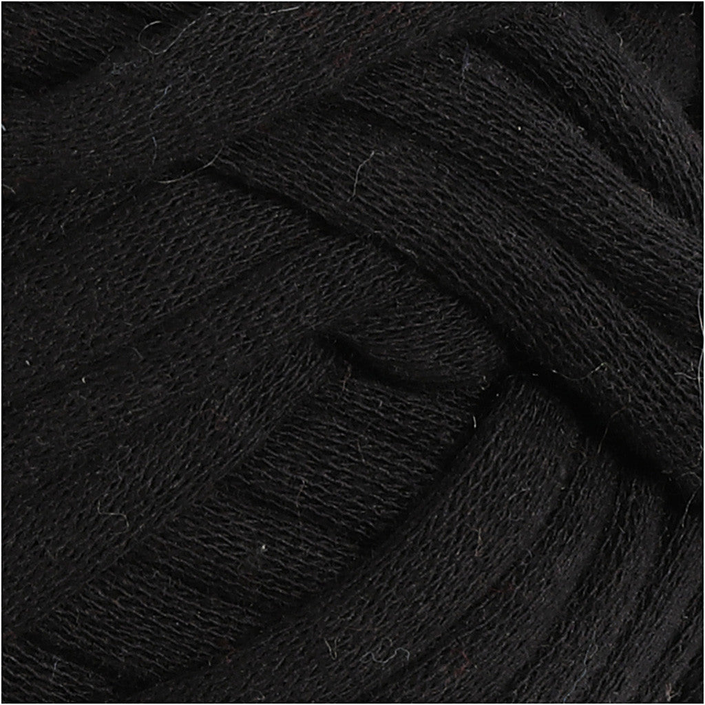 Cotton Tube Yarn, L: 45 M, needle 10-12, black, 100 g/ 1 ball [HOB-42510]