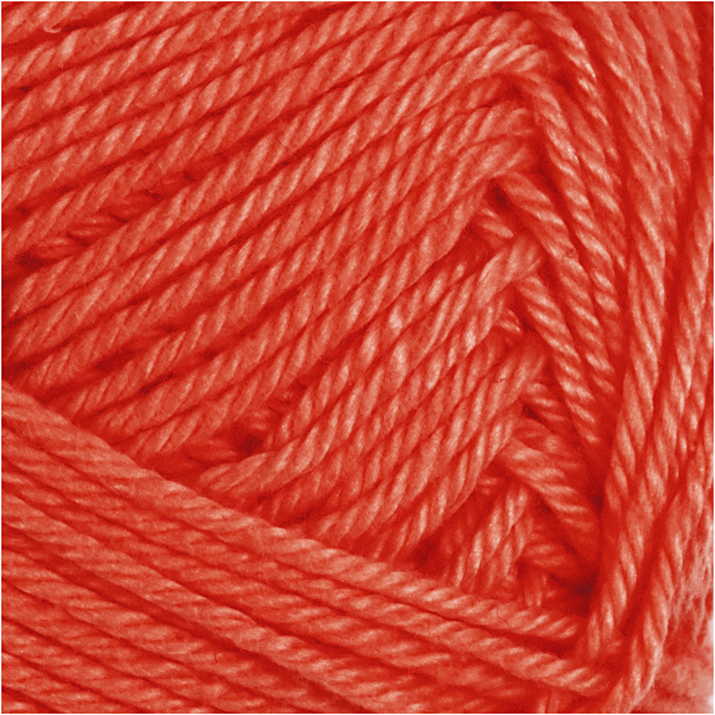 Cotton Yarn, no. 8/4, L: 170 M, needle 3-3,5, red, 50 g/ 1 ball [HOB-431080]