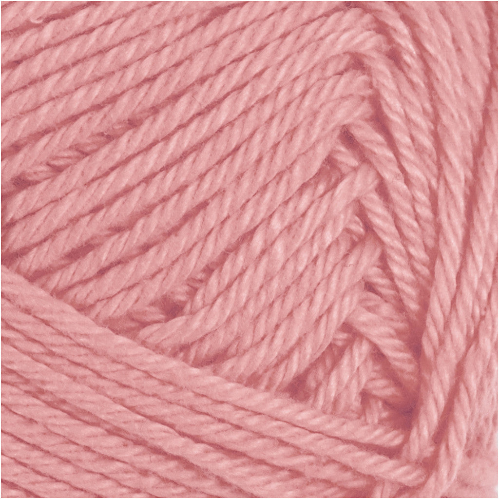 Cotton Yarn, no. 8/4, L: 170 M, needle 3-3,5, antique pink, 50 g/ 1 ball [HOB-431150]