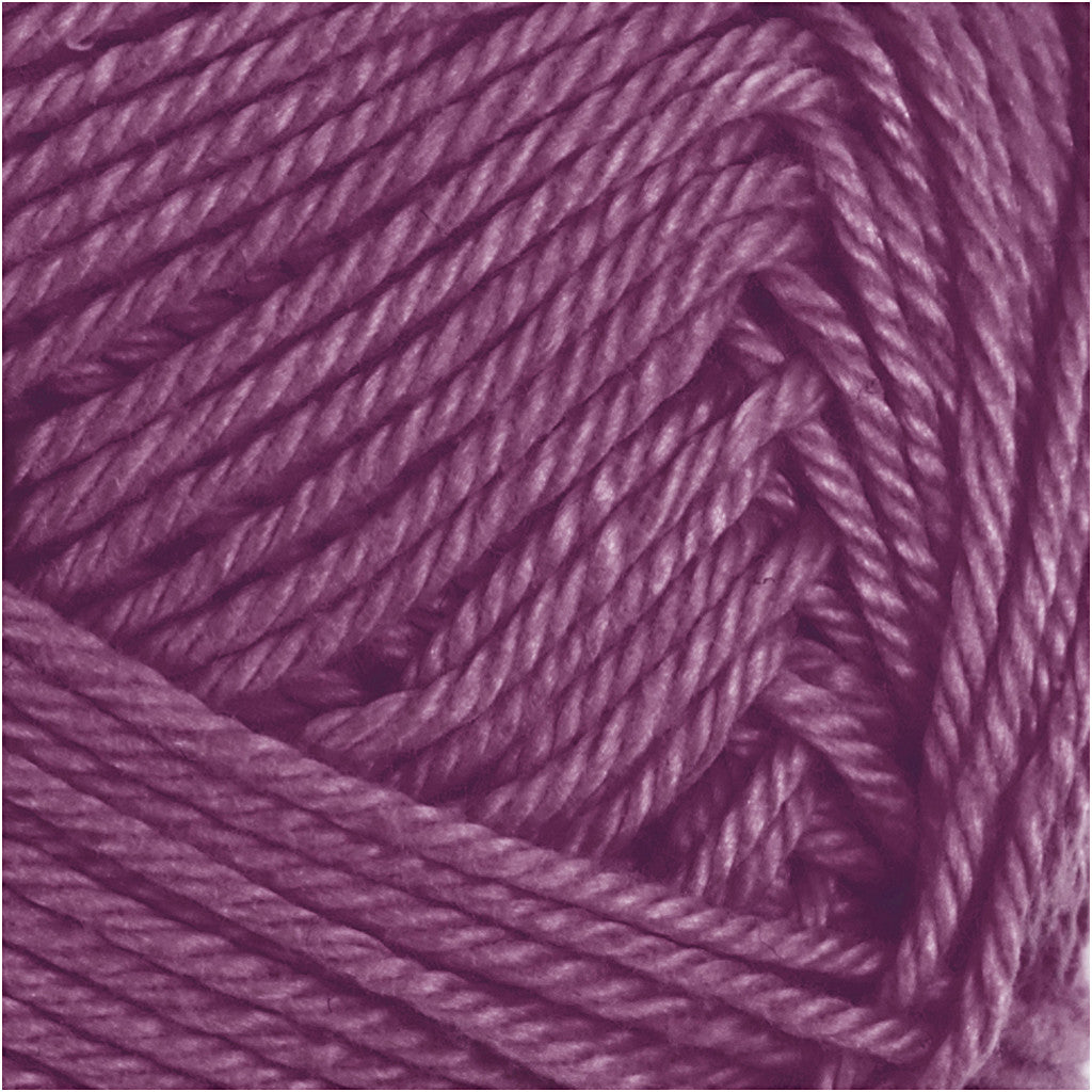 Cotton Yarn, no. 8/4, L: 170 M, needle 3-3,5, plum, 50 g/ 1 ball [HOB-431250]