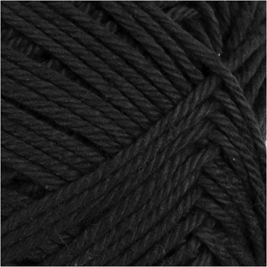 Cotton Yarn, no. 8/4, L: 170 M, needle 3-3,5, black, 50 g/ 1 ball [HOB-431310]