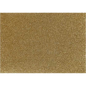 Iron On Foil, A5, sheet 148x210 mm, glitter, gold, 1 sheet [HOB-44325]