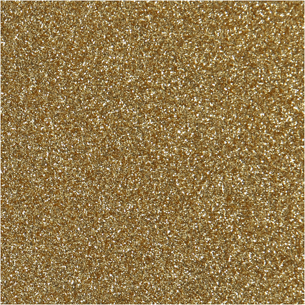 Iron On Foil, A5, sheet 148x210 mm, glitter, gold, 1 sheet [HOB-44325]