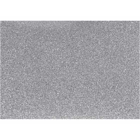 Iron On Foil, A5, sheet 148x210 mm, glitter, silver, 1 sheet [HOB-44327]