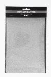 Iron On Foil, A5, sheet 148x210 mm, glitter, silver, 1 sheet [HOB-44327]