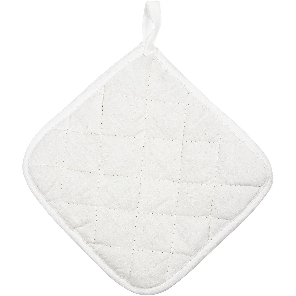 Pot Holders, size 20x20 cm, 145 g, white, 1 pair [HOB-444600]