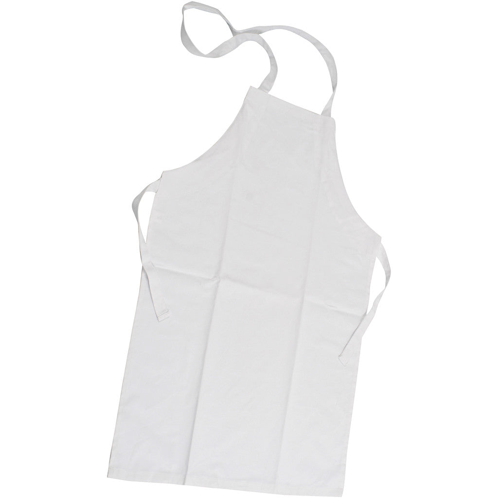 Apron, L: 61 cm, W: 43 cm, size 4-6 years, 210 g, white, 1 pc [HOB-445921]