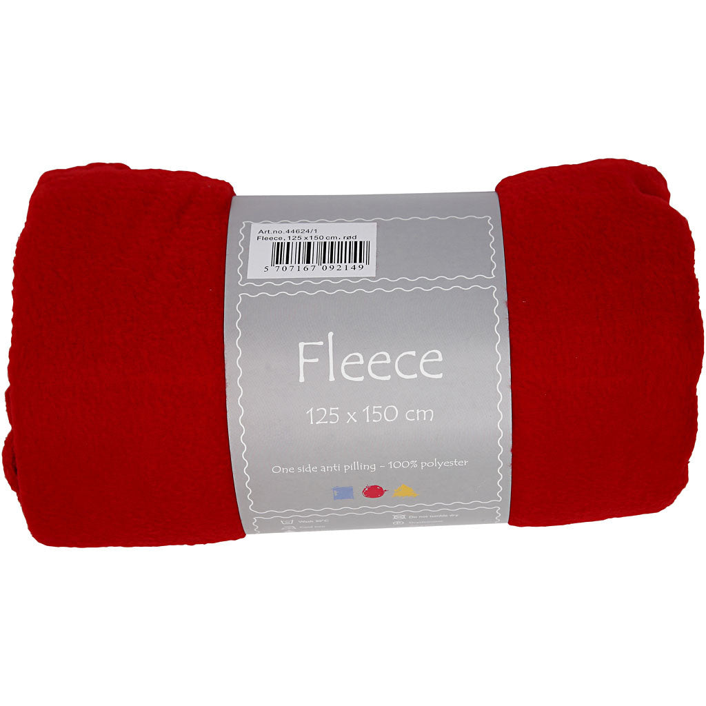 Fleece, L: 125 cm, W: 150 cm, 200 g, red, 1 pc [HOB-44624]