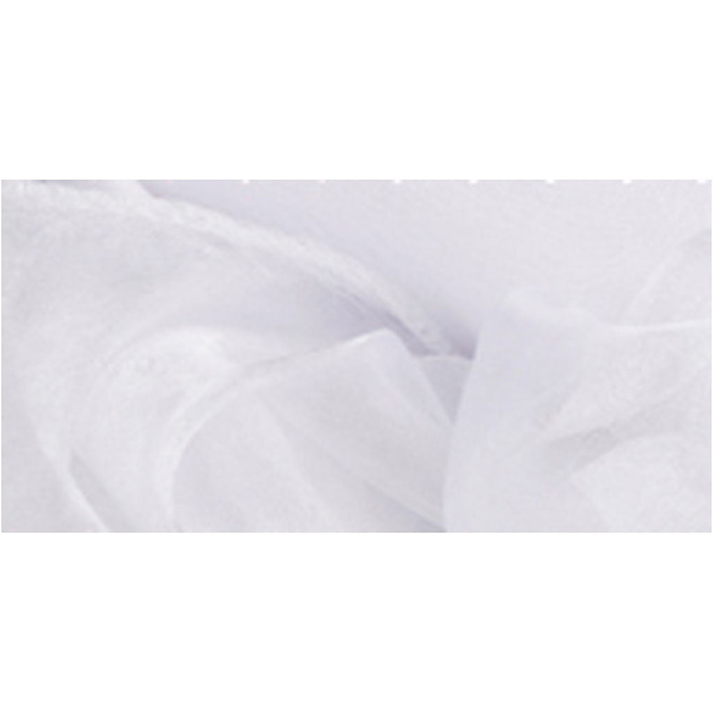 Organza Fabric, W: 50 cm, white, 10 m/ 1 roll [HOB-44669]