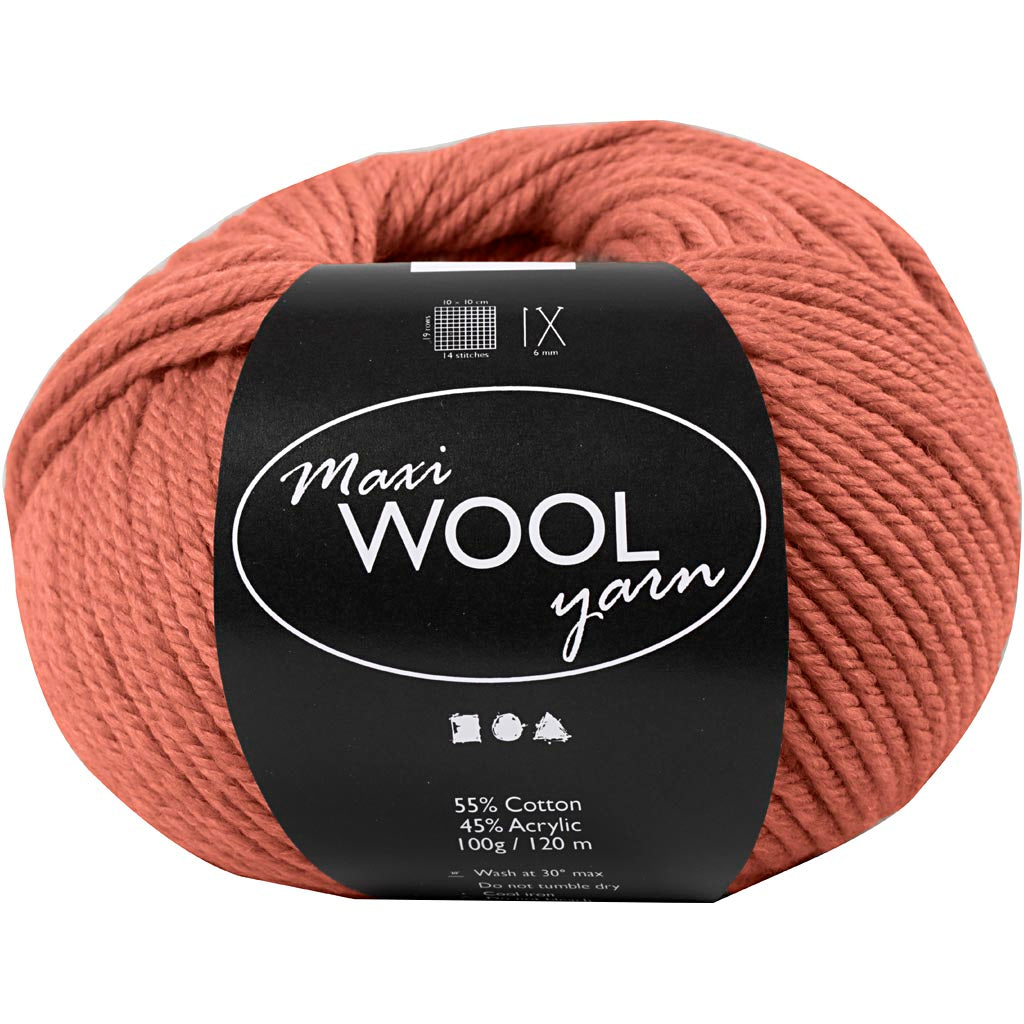 Wool Yarn, L: 125 M, dark rose, 100 g/ 1 ball [HOB-447405]