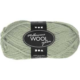 Melbourne Wool Yarn, L: 92 M, light green, 50 g/ 1 ball [HOB-44786]