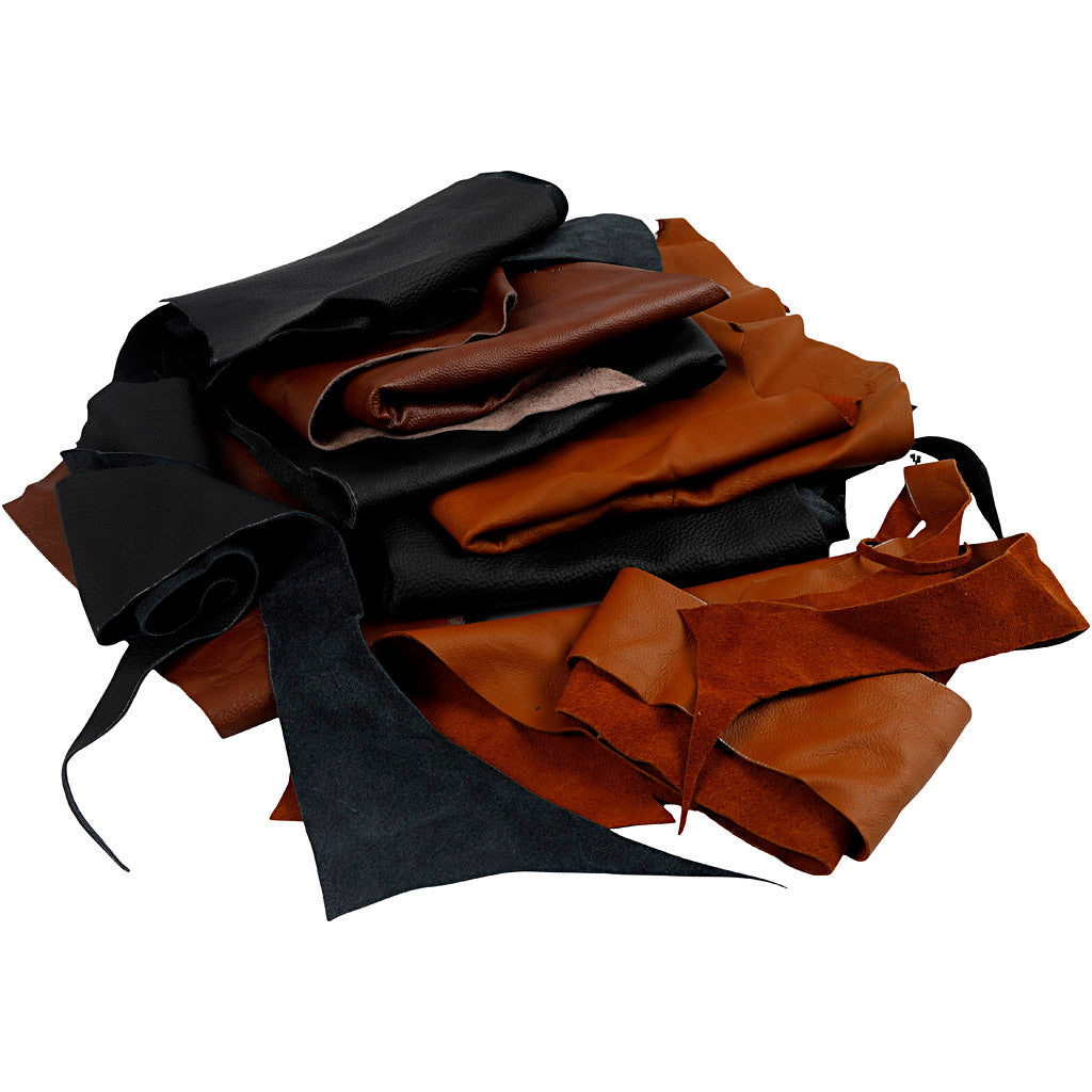 Real Leather, thickness 1,0-1,2 mm, Colour may vary,Content may vary , assorted colours, 2 kg