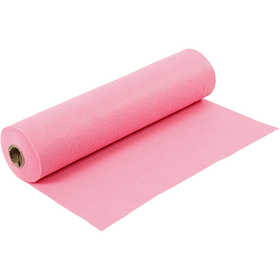 Craft felt, W: 45 cm, thickness 1,5-2 mm, 180-200 g, pink, 5 m/ 1 roll [HOB-45010]