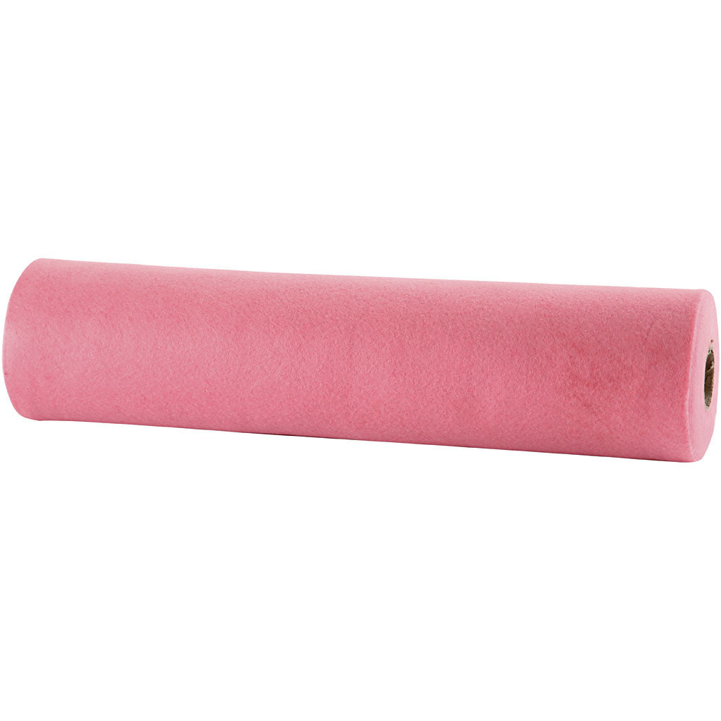 Craft felt, W: 45 cm, thickness 1,5-2 mm, 180-200 g, pink, 5 m/ 1 roll [HOB-45010]