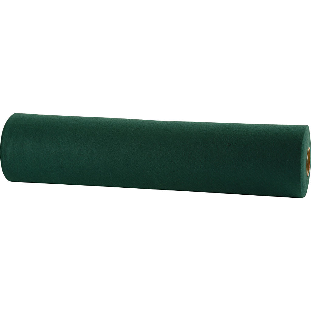 Craft felt, W: 45 cm, thickness 1,5-2 mm, 180-200 g, dark green, 5 m/ 1 roll [HOB-45028]