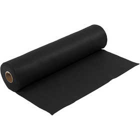 Craft felt, W: 45 cm, thickness 1,5-2 mm, 180-200 g, black, 5 m/ 1 roll [HOB-45036]