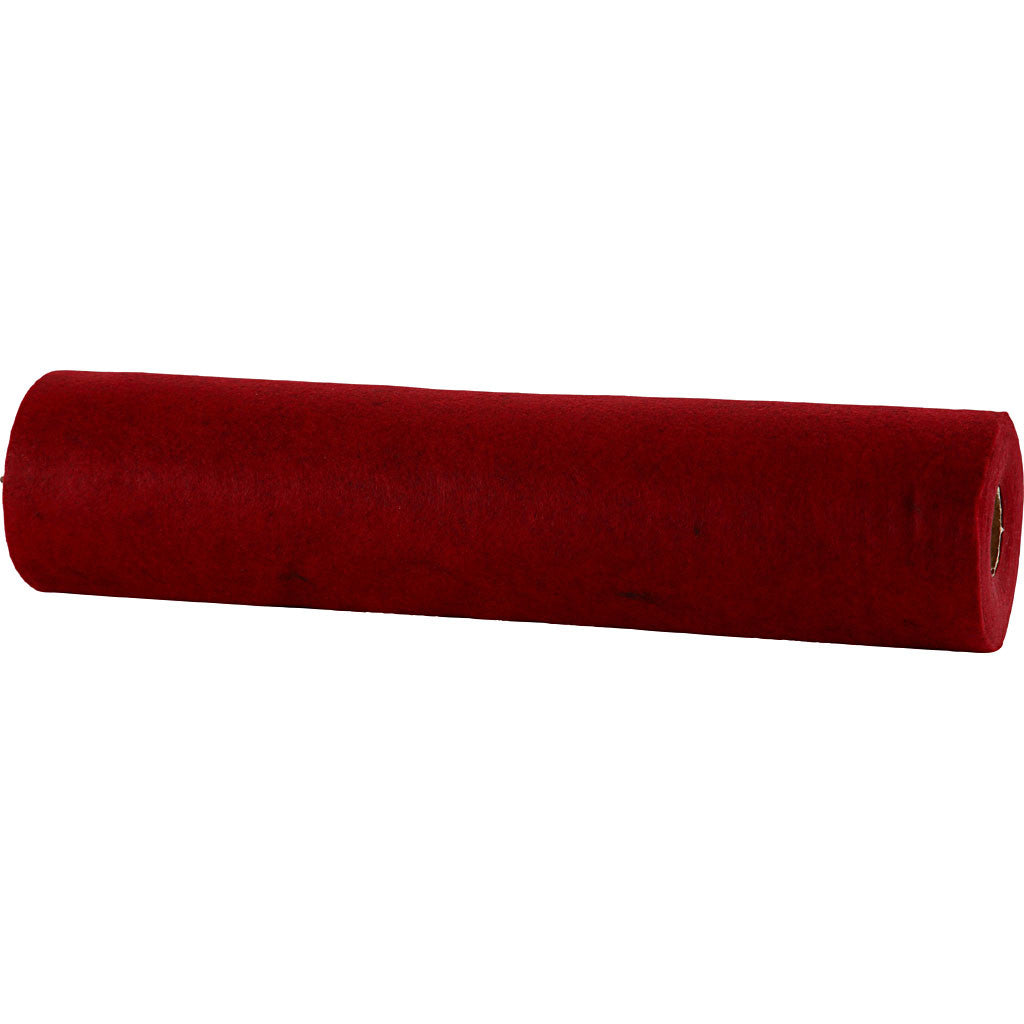 Craft felt, W: 45 cm, thickness 1,5-2 mm, textured, 180-200 g, red, 5 m/ 1 roll [HOB-45040]