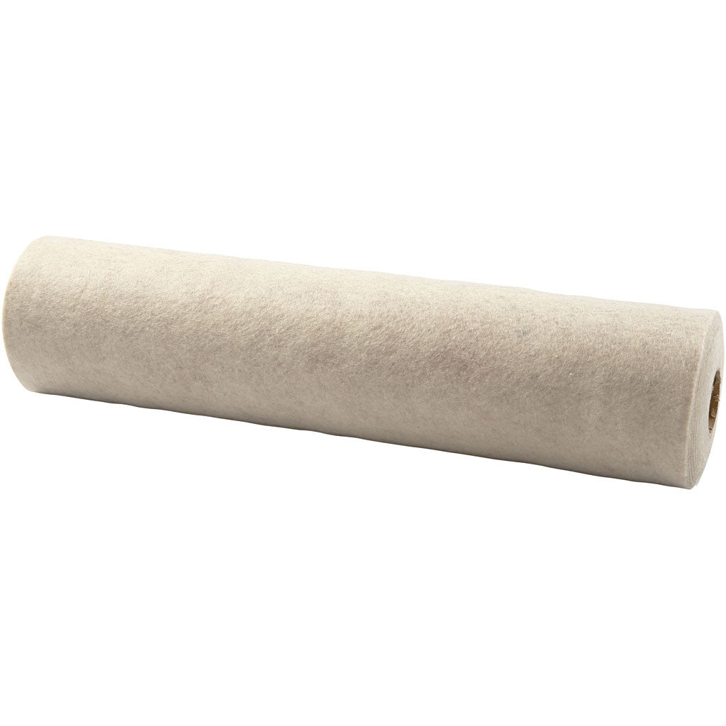 Craft felt, W: 45 cm, thickness 1,5-2 mm, textured, 180-200 g, off-white, 5 m/ 1 roll [HOB-45042]