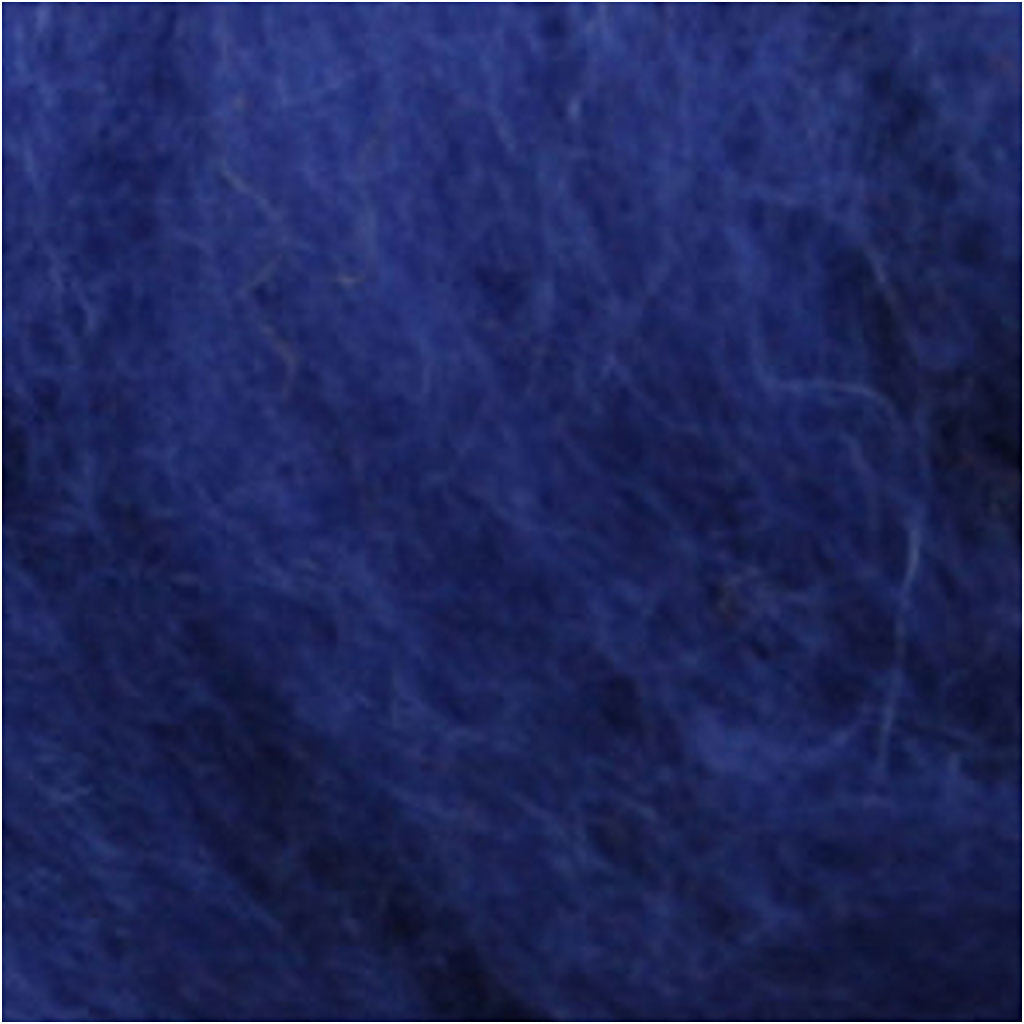 Carded Wool, royal blue, 100 g/ 1 bundle [HOB-451860]