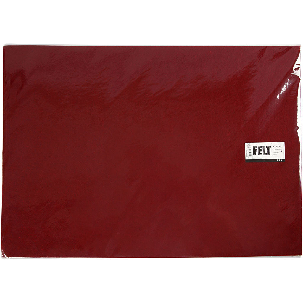 Craft Felt, sheet 42x60 cm, thickness 3 mm, antique red, 1 sheet [HOB-45234]