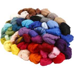 Merino Wool, thickness 21 my, Content may vary , assorted colours, 20x20 g/ 1 pack [HOB-45485]