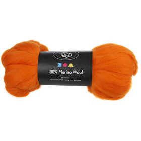 Merino Wool, thickness 21 my, orange, 100 g/ 1 pack [HOB-46018]