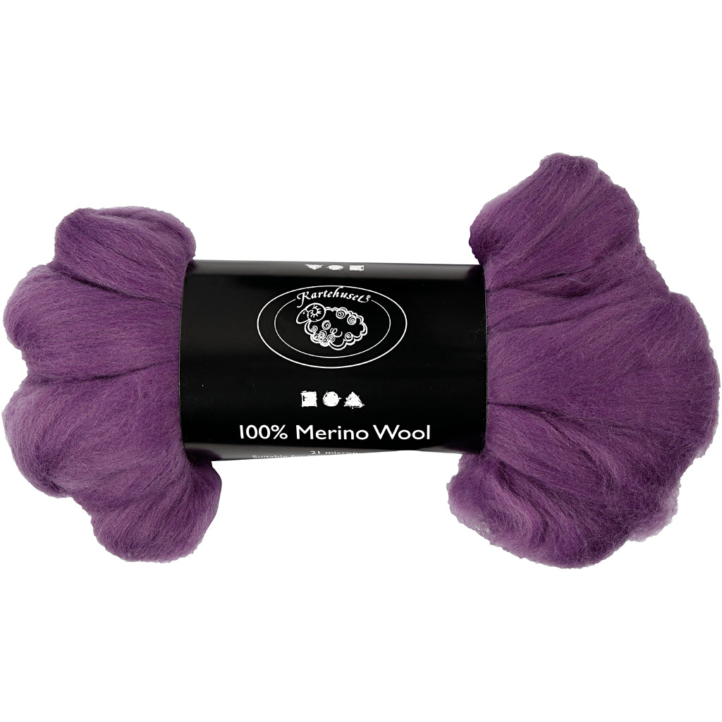 Merino Wool, thickness 21 my, violet, 100 g