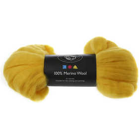 Merino Wool, thickness 21 my, sun yellow, 100 g/ 1 pack [HOB-46062]