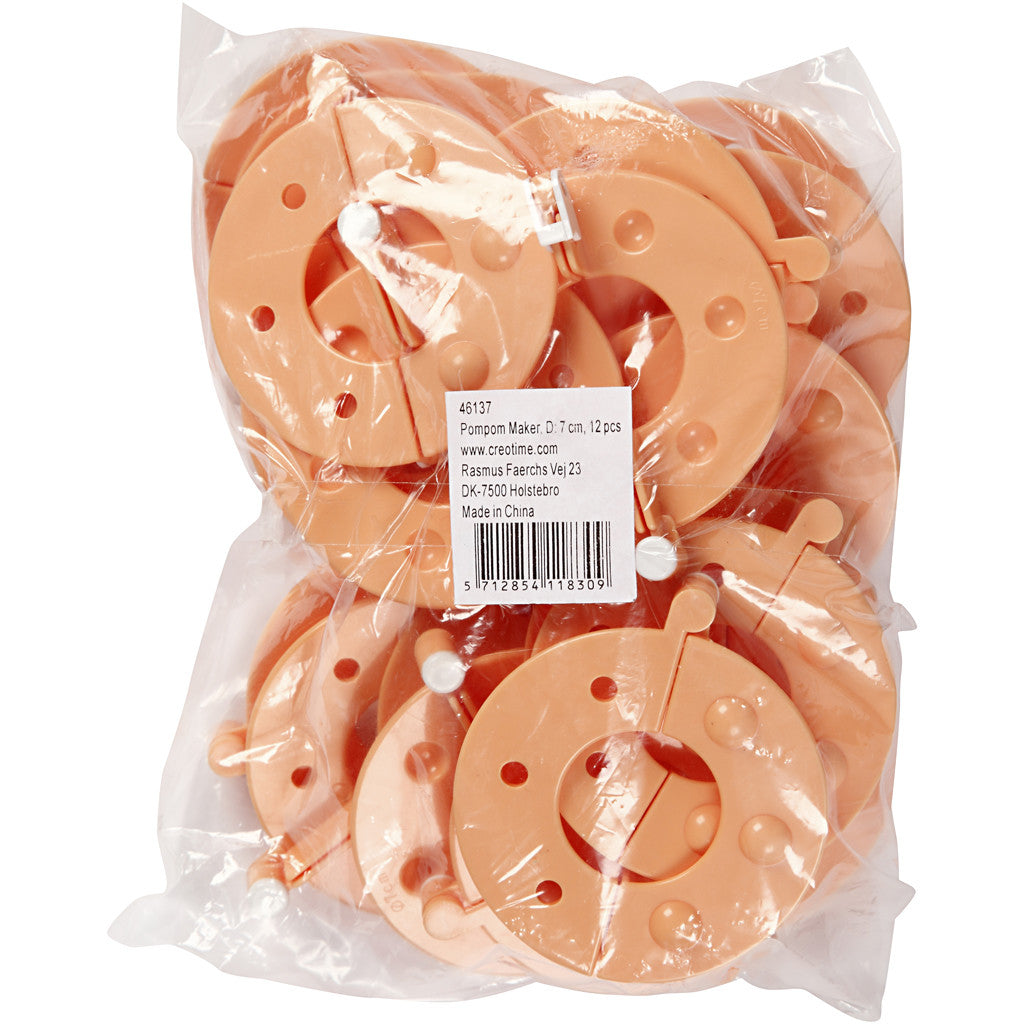 Pom-Pom Maker, dia. 7 cm, 12 pc/ 1 pack [HOB-46137]