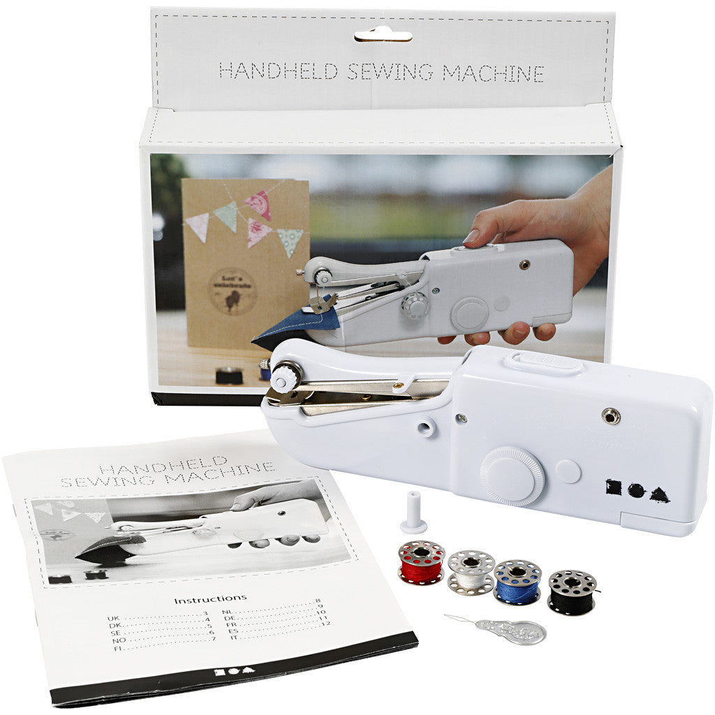 Handheld sewing machine, H: 6,7 cm, L: 20,5 cm, W: 3,5 cm, white, 1 pc [HOB-46143]