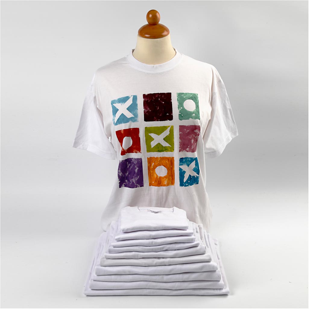 T-shirts, W: 32 cm, size 3-4 years, round neck, 145 g, white, 1 pc [HOB-47202]