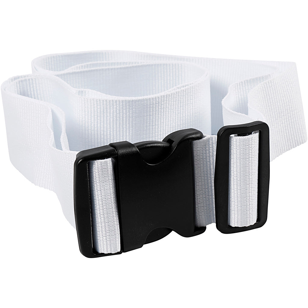 Luggage Strap, W: 5 cm, size 92-164 cm, white, 1 pc [HOB-474371]