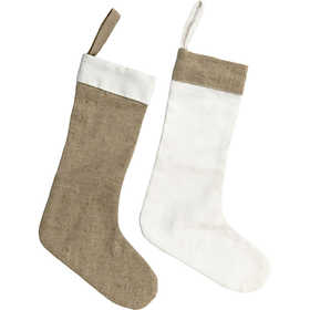 Fabric Figures, white, light natural, H: 26 cm, W: 16 cm, 6 pc/ 1 pack [HOB-49506]