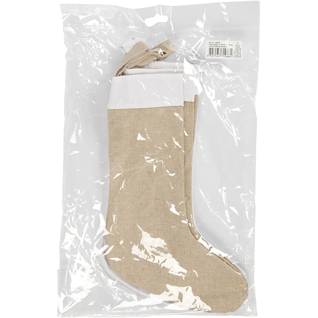 Fabric Figures, white, light natural, H: 26 cm, W: 16 cm, 6 pc/ 1 pack [HOB-49506]