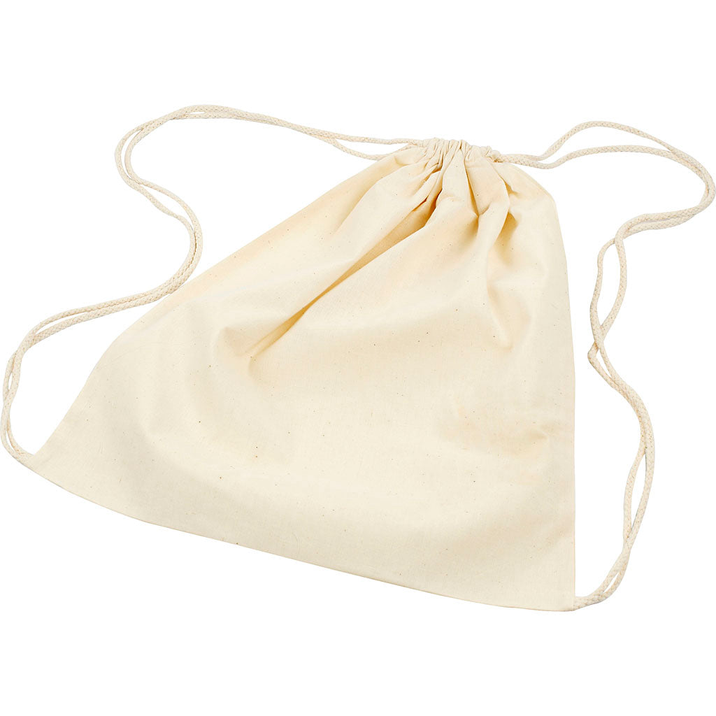 Drawstring bag, size 37x41 cm, 115 g, light natural
