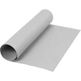 Faux Leather Paper, W: 50 cm, one coloured, 350 g, grey, 1 m/ 1 roll [HOB-498942]