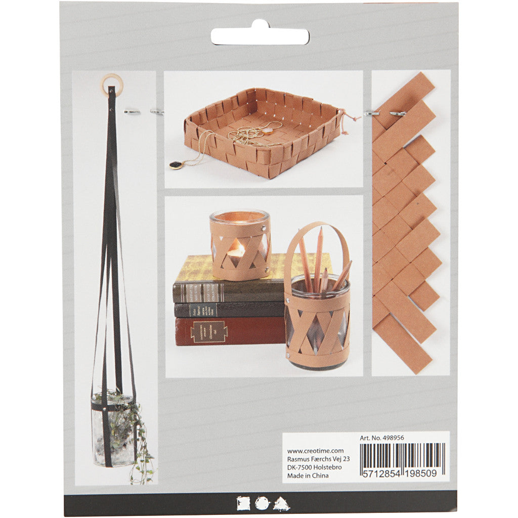 Weaving strips, W: 15 mm, thickness 0,55 mm, light brown, 9.50 m/ 1 roll [HOB-498956]