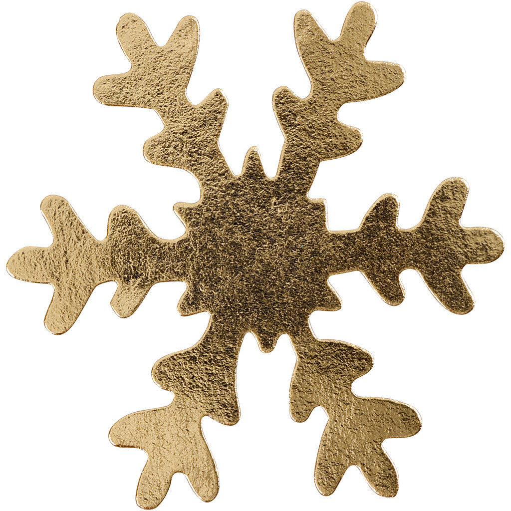 Snowflake, dia. 3+5+8+10 cm, 350 g, gold, 16 pc/ 1 pack [HOB-49897]