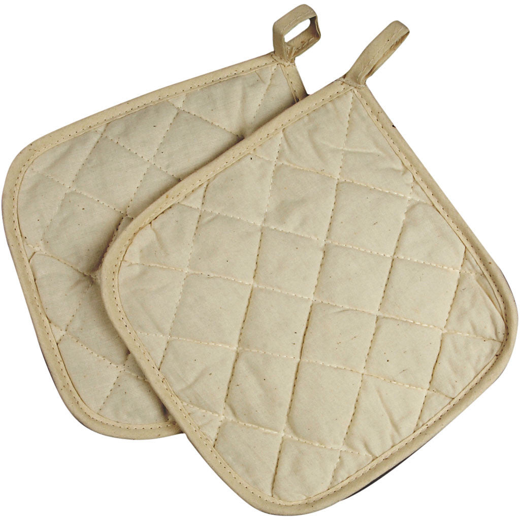 Pot Holders, size 20x20 cm, 115 g, light natural, 4 pc/ 1 pack [HOB-499111]