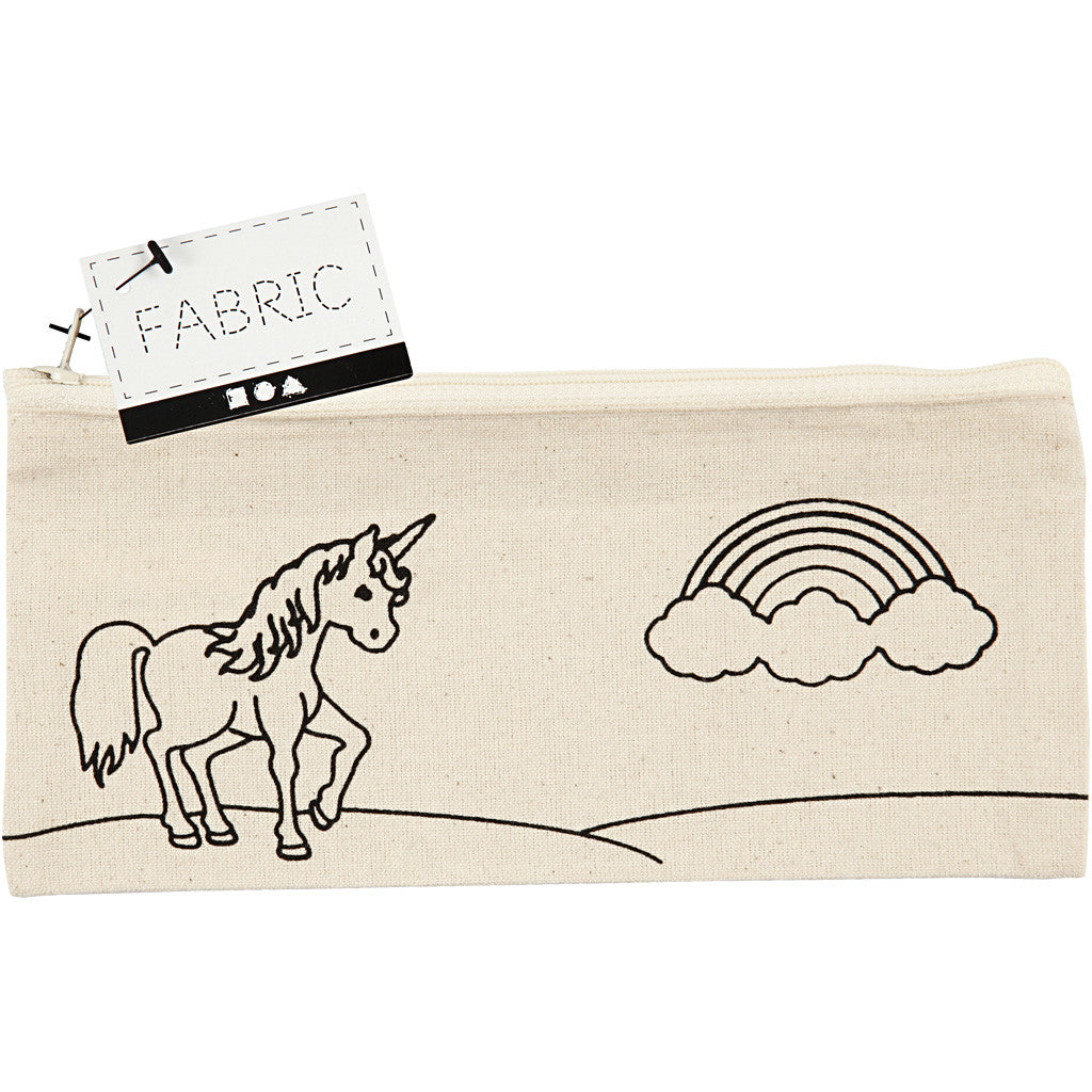 Pencil case, unicorn, size 21x9 cm, 245 g, light natural, 1 pc [HOB-499662]