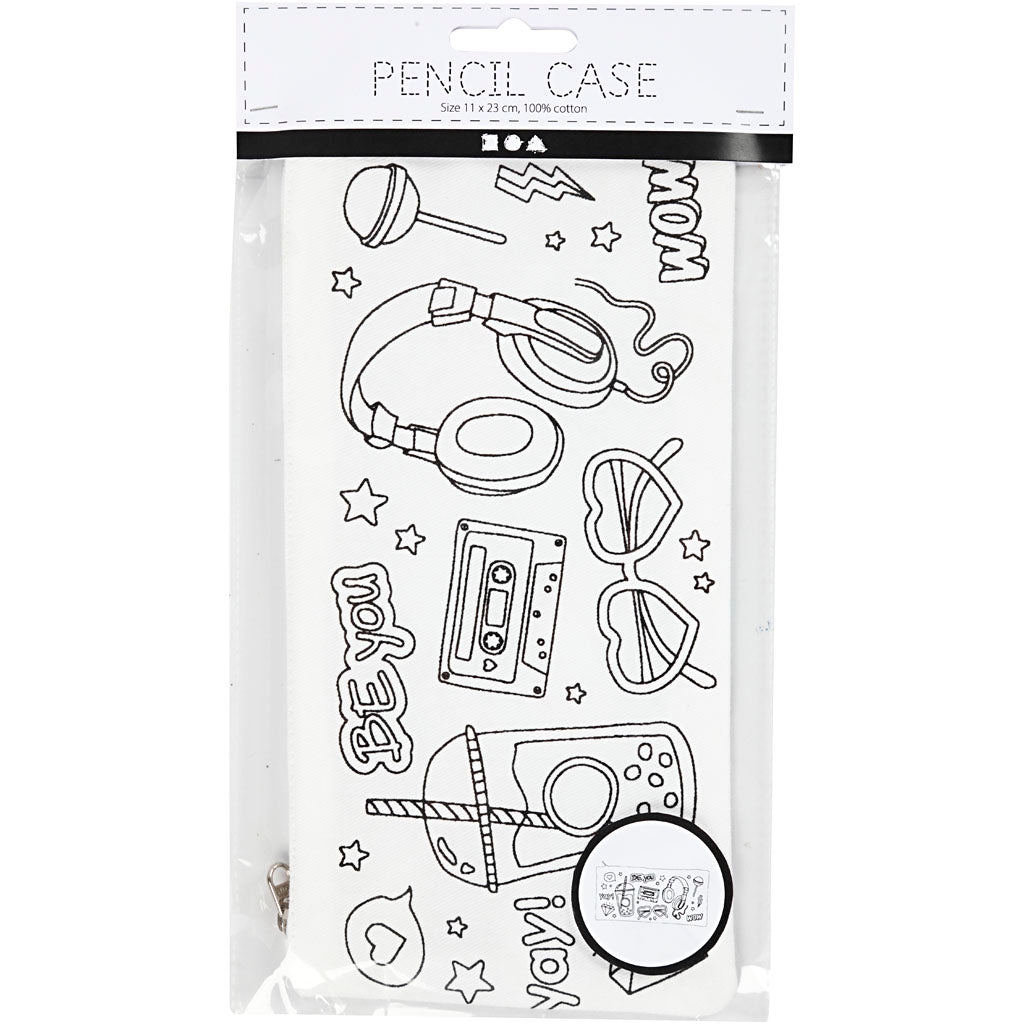 Pencil case, size 11x23 cm, 210 g, white, 1 pc [HOB-499907]