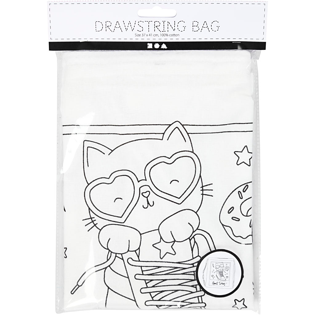 Gym Bag, size 37x41 cm, 130 g, white, 1 pc [HOB-499909]