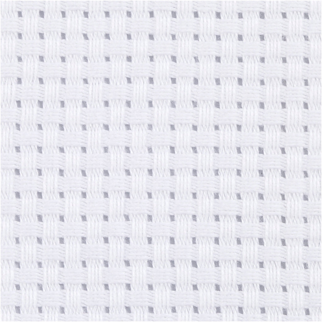 Aida Fabric, W: 150 cm, 35 squares per 10cm , white, 3 m/ 1 pc [HOB-412635]