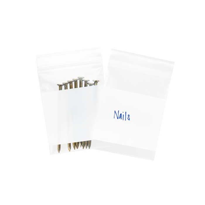 Grip Seal Bags with Write-on-Panel 7.5x10cm PE 100 micron (100 pieces) [4WE34]