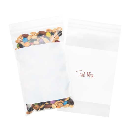 Grip Seal Bags with Write-on-Panel 12.5x20.5cm PE 100 micron (100 pieces) [4WE58]