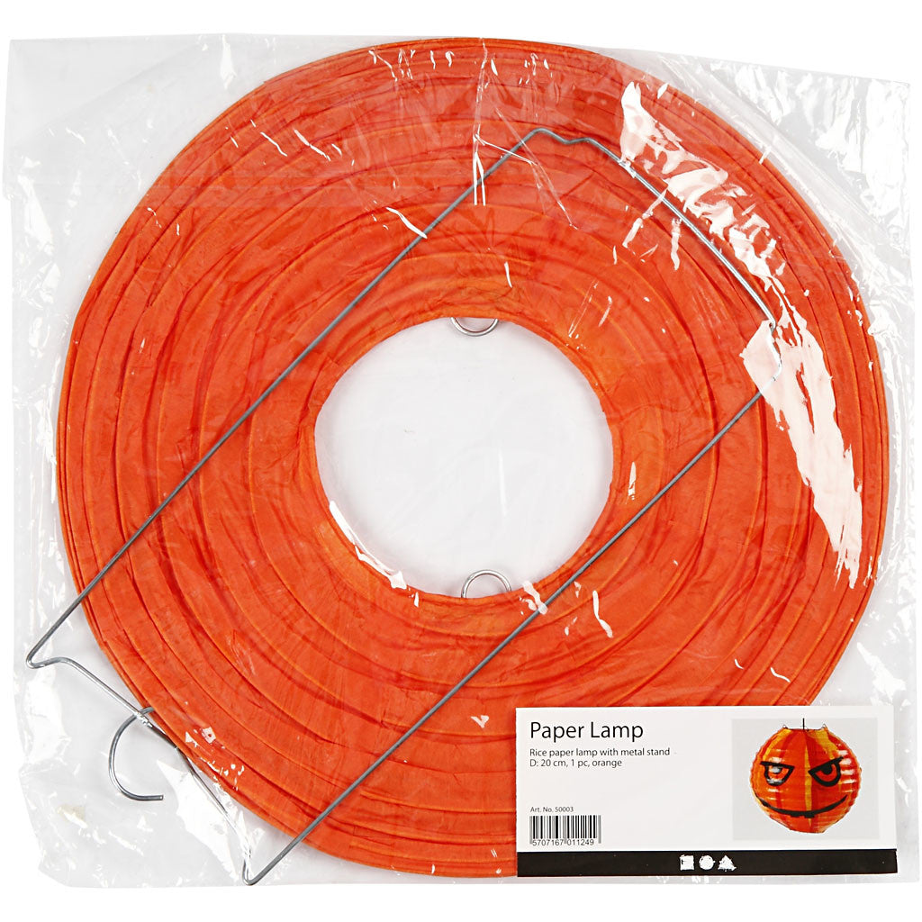 Rice paper lamp, dia. 20 cm, orange, 1 pc [HOB-50003]