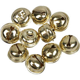 Bells, dia. 13+15+17 mm, gold, 12 asstd./ 1 pack [HOB-500120]
